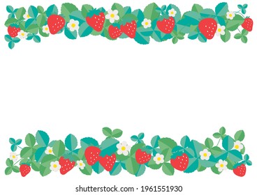 Marco de ilustración de fresas dibujado a mano
