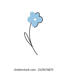 Hell gezeichnet einzeln blau vergiss-me-not. Gut für Grußkarten, Banner, Einladungen, Flyer.
