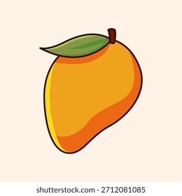 Cute Hand-Drawn Mango Colorful Vector Illustration