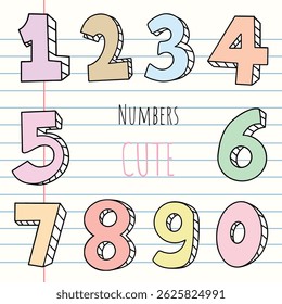 Cute Hand-Drawn Numbers , Back to School Style