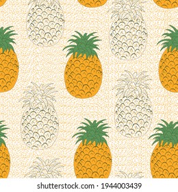 Cute Hand-drawn Pineapple seamless pattern