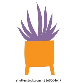 Cute Hand-drawn Plant in a Pot Flat Vector Illustration