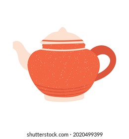 Cute hand-drawn retro teapot. Vector illustration.