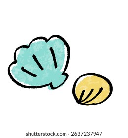 Cute Hand-Drawn Seashell Watercolor Illustration