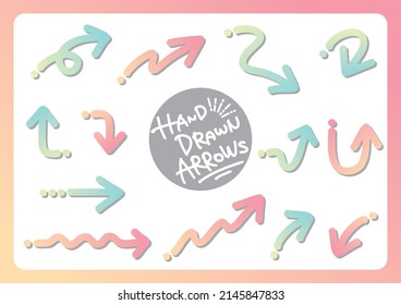 Cute hand-drawn set of arrows
