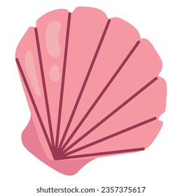 Cute hand-drawn shell. White background, isolate.
