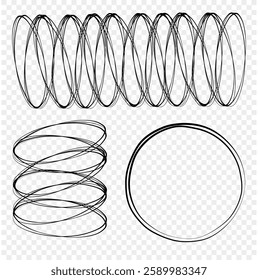 Cute hand-drawn spiral and circle