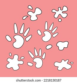 Cute Handprints Mark Digital Stamp