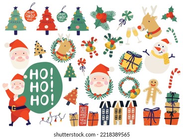 cute  handraw christmas items elements vector