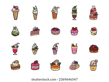 juego de panadería de postres lindo a mano