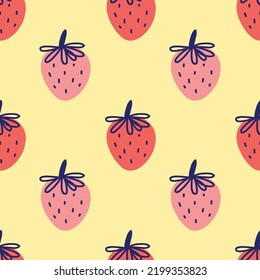 cute handraw fruits seamless pattern design vector for wrapping paper 