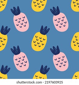 cute handraw fruits wrapping paper design vector 