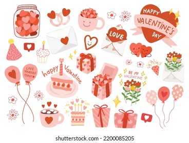 cute handraw isolate valentine items design