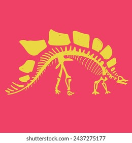 Cute handrawn graphic design dinosaur bones skull