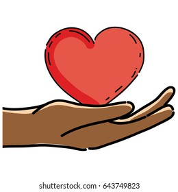 cute hands with nice heart design