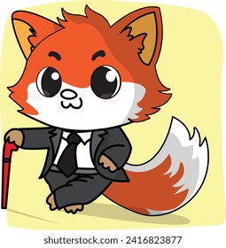 A cute handsome fox standing