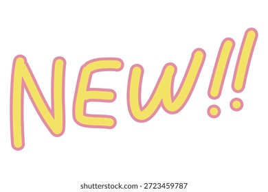 Cute Handwritten Bubble Lettering Text “NEW”