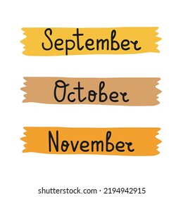 Cute handwritten names of months for planners