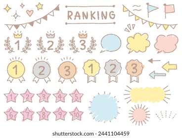 Cute handwritten ranking icon, vector illustration