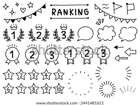 Cute handwritten ranking icon, vector illustration