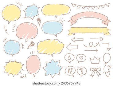 Cute handwritten speech bubble (bumpy line), vector illustration