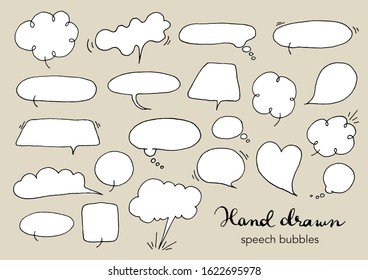 
Cute handwritten speech bubble set.
Vector material.