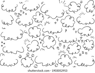 Cute handwritten speech bubble set