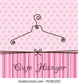 cute hanger over pink background. vector illustration