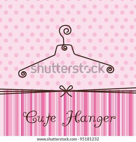 cute hanger over pink background. vector illustration