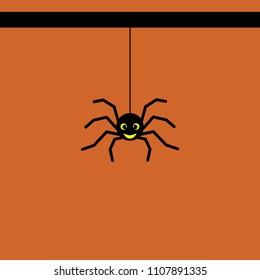 Cute hanging cartoon spider