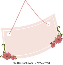 Cute Hanging Floral Sign Vector