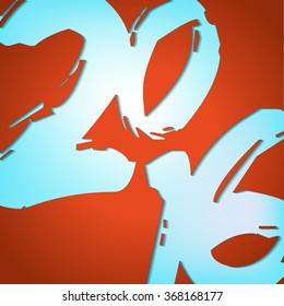 Cute Happy 2016 New Year Vector Greeting Card on Orange Background