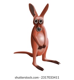 Cute and Happy 3D Kangaroo
