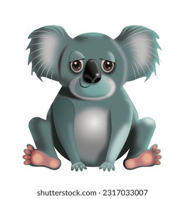 Cute and happy 3D koala