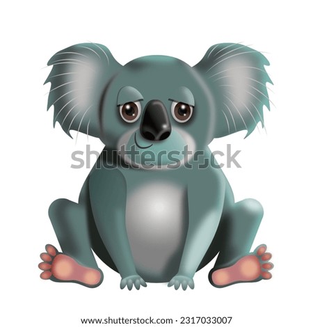Cute and happy 3D koala