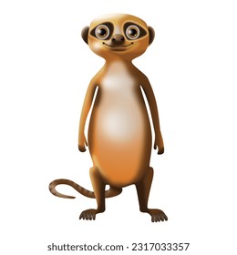 Cute and Happy 3D Meerkat