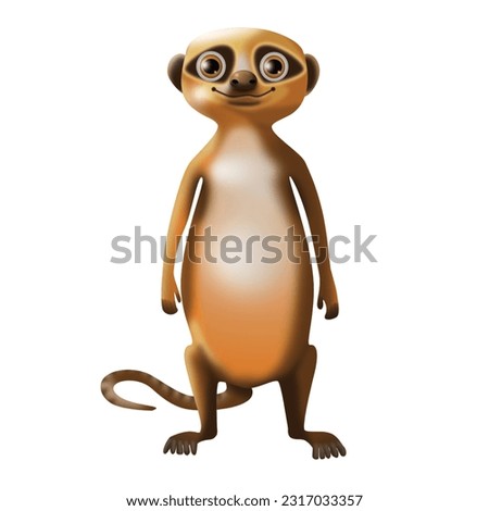 Cute and Happy 3D Meerkat