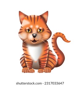 Cute and Happy 3D Orange Cat