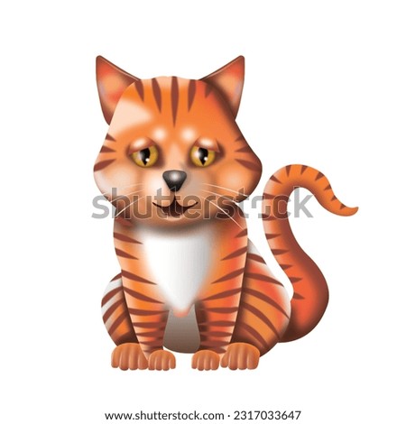 Cute and Happy 3D Orange Cat