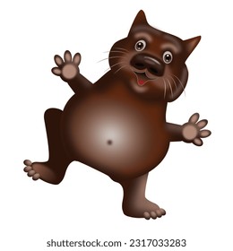 Cute and Happy 3D Wombat