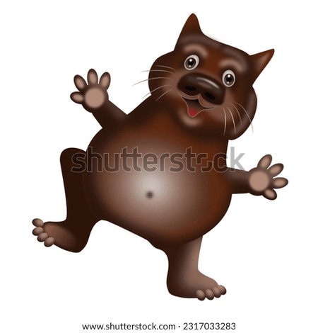 Cute and Happy 3D Wombat