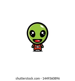 CUTE HAPPY ALIEN DESIGN VECTOR MASCOT EPS 10.
