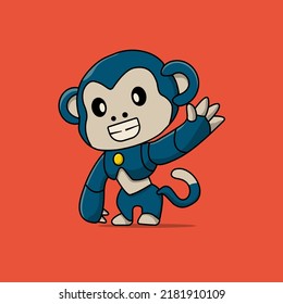 cute and happy animal robot mascot
