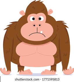 Cute happy ape just chilling out. Lovely friendly illustration