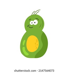 cute happy avocado  fruit kawaii characters. Colorful design for cards, banners, printed materials. Funny doodle style emoticons. Flat icon