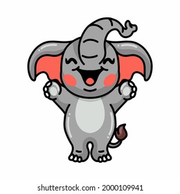 Cute happy baby elephant cartoon