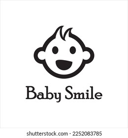 Plantilla de logotipo de sonrisas Cuke Happy Baby Face