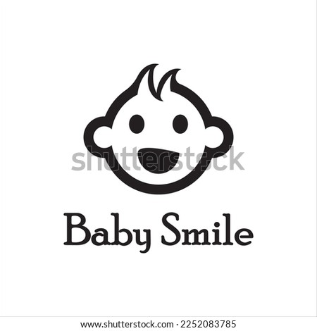 Cute Happy Baby Face Smile Logo Template