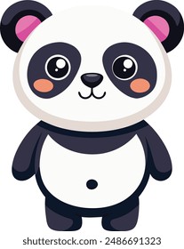 Cute and happy baby panda illustration