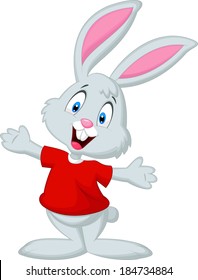 Cute happy baby rabbit cartoon